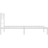  Metalni okvir za krevet s uzglavljem bijeli 80x200 cm | shoptok.hr