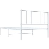 Metalni okvir za krevet s uzglavljem bijeli 80x200 cm | shoptok.hr