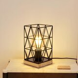 Glamaris Vintage namizna svetilka v črni barvi Minimalistična lesena in kovinska namizna svetilka E27 z vtičnico in stikalom, popolna za kavarno, bar (brez žar, (21163916) Cene