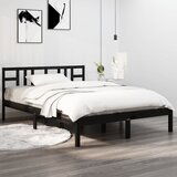 The Living Store Posteljni okvir črn iz trdnega lesa 200x200 cm - Posteljni Okvir, (21530752) | Shoptok.si