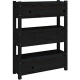 Maison Chic Visoka greda - Greda - Cvetlični Lonec črna 77x25x104,5 cm trdna borovina, (21789663) | Shoptok.si