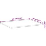 Stolna ploča 100x60x2 cm pravokutna od masivnog drva bagrema | shoptok.hr