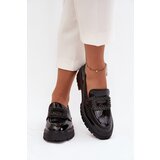 Boto Patent Leather Women's Loafers Moccasins With Decorative Clasp Black Luvianne Cene