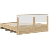  Krevetna konstrukcija s uzglavljem Sonoma hrast 200 x 200 cm | Eponuda.com