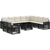  Sjedeća garnitura za vrt 11 kom. Crna i krem-bijela poliratan 100 x 55 x 73 cm | Shoptok.si