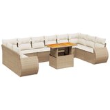 vidaXL 11-dijelni set vrtnih sofa od poliratana s jastucima bež | shoptok.hr