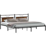  Posteljni okvir brez vzmetnice hrast 193x203 cm inženirski les, (21829352) | Shoptok.si