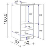 Flex-Well Omara Za Vgradno Napravo Capri, Črna, Hrast | Shoptok.si