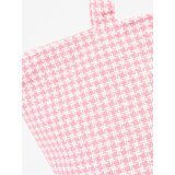 Shelvt Pink and white checkered beach bag | Shoptok.si