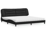  The Living Store Postelja z vzmetnico črna 200x200 cm umetno usnje - Postelja, (21496775) | Shoptok.si