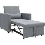 vidaXL 3-u-1 Single Sofa Bed Convertible Svjetlosiva tkanina | shoptok.hr