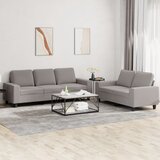 2-dijelni set sofa s jastucima smeđesivi od tkanine | shoptok.hr