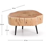 Kave Home Okrogla klubska mizica z mizno ploščo iz akacije v naravni barvi 49x47 cm Tavine – | Shoptok.si