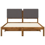  Krevetni okvir s tapiciranim uzglavljem Prirodna i svjetlosiva - Prirodna i svjetlosiva 160 x 200 cm | shoptok.hr