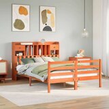  Knjižna postelja brez vzmetnice vošč. rjava 150x200 cm borovina, (21610173) | Shoptok.si