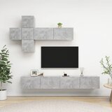  7-dijelni set TV ormarića siva boja betona konstruirano drvo Cijene