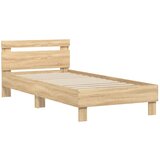  The Living Store Posteljni okvir z vzglavjem sonoma hrast 90x190 cm inž. les - Posteljni Okvir, (21531116) | Shoptok.si