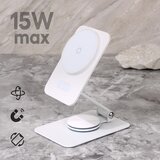  Kućni punjač Wireless 15W rotirajući beli Cene