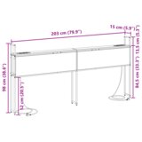  Headboard za shranjevanje z postajo za polnjenje Rjavi hrast, (5000142103) | Shoptok.si