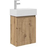 vidaXL Jedinstveni ormar za kupaonicu s Lavabo - Umivaonikom Hrast artisan - Hrast artisan s lijevim slavinom | shoptok.hr