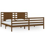 vidaXL Posteljni okvir medeno rjav iz trdne borovine 200x200 cm, (20648453) Cene