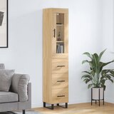 vidaXL Visoka komoda hrasta sonome 34 5x34x180cm od konstruiranog drva | shoptok.hr
