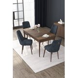 Hanah home trpezarijski set Nex, sto na razvlačenje i 4 stolice, ploča u dekoru drveta Baroque, antracit tkanina Babyface | Eponuda.com