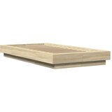 vidaXL okvir za krevet s led svjetlima boja hrasta 100 x 200 cm drveni | shoptok.hr