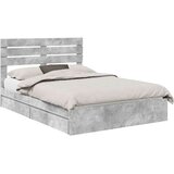  Postelja s shranjevanjem z vzglavjem Betonsko siva 150 x 200 cm, (5000106690) | Shoptok.si