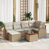 vidaXL 7-dijelni vrtni sofa set s jastučićima Bež Poli ratan akacija Cijene