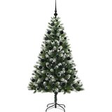 vidaXL Umjetna jelka s pantenom i pahuljicama Zelena i bijela 180 cm | shoptok.hr