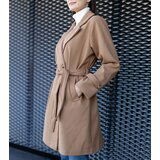 Gemre Elegant Brown Oversized Tie Coat Bahera | shoptok.hr