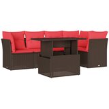  Vrtni set od 6 dijelova s jastucima, smeđi poliratan | Shoptok.si