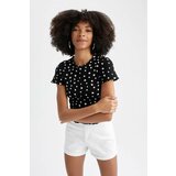 Defacto Slim Fit Short Sleeve Polka Dot Print T-Shirt Cene