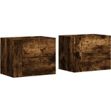 Maison Chic Stenski Dvo delni komplet Nočne omarice - Nočne mize dimljeni hrast 45x30x35 cm, (21688670) Cene