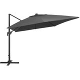vidaXL Stranski senčnik LED in aluminijast drog 400x300 cm antraciten | Shoptok.si