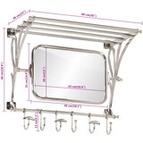  Stalak za prtljagu s vješalicama i zidnim ogledalom aluminijski | Eponuda.com