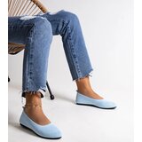 Gemre Blue Fabric Ballet Flats Yafia | shoptok.hr