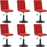 vidaXL Okretne blagovaonske stolice 6 kom crvena boja vina baršunaste - boja crnog vina 6 | shoptok.hr
