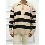 Dilvin 10325 Polo Neck Striped Sweater Cene