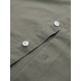 Ombre Men's linen shirt with stand-up collar and pocket REGULAR FIT - khaki | shoptok.hr