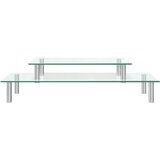  2-slojni stalak za monitor prozirno staklo | shoptok.hr