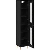  Highboard 2 pcs Crni hrast Stakl | shoptok.hr