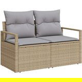 Set vrtnih sofa s jastučićima Bež Poli ratan Akacija Dvosjedna vrtna sofa s pohranom i jastučićima Bež Poli ratan 4-dijelni se | shoptok.hr