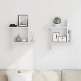  Zidne police 2 kom bijele 50 x 12 x 50 cm konstruirano drvo | shoptok.hr