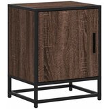 Noćni ormarić smeđi hrast 40x31x50 cm Konstruirano drvo i metal | shoptok.hr