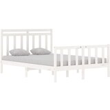  Posteljni okvir bel iz trdnega lesa 135x190 cm 4FT6, (20904622) | Shoptok.si