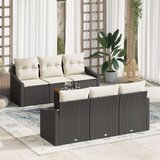  Set od 7 komada vrtnih kauča s jastučićima crni poli ratan akacija | shoptok.hr