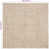  Tepisi za područja Prirodna i bijela 120 x 120 cm Juta | shoptok.hr