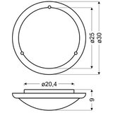Candellux Lighting Bijela/u prirodnoj boji LED stropna svjetiljka sa staklenim sjenilom ø 30 cm Pine – | shoptok.hr